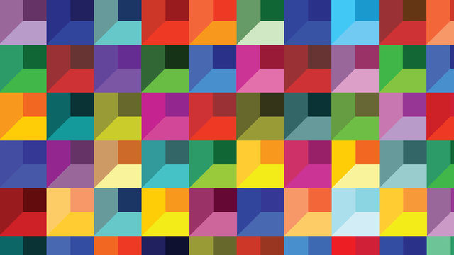 Abstract geometric shapes bricks - Cheerful colors for every thought