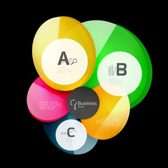 Glass circles on black