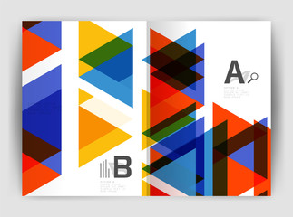 Vector triangle business annual report cover print template