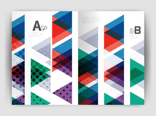 Vector triangle business annual report cover print template