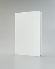 Blank vertical book cover template front side standing. Perspective view. 3d rendering