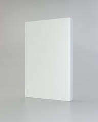 Front view of blank book cover white. 3d rendering.