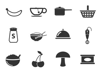 food and kitchen icon set