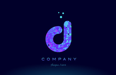 d bubble circle dots pink blue alphabet letter logo icon vector