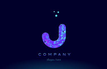 Obraz premium j bubble circle dots pink blue alphabet letter logo icon vector
