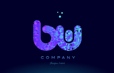 Fototapeta premium bw b w bubble circle dots pink blue alphabet letter logo icon vector