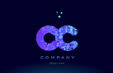 cc c c bubble circle dots pink blue alphabet letter logo icon vector