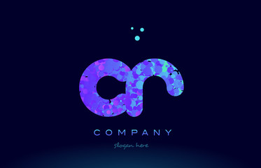 cr c r bubble circle dots pink blue alphabet letter logo icon vector