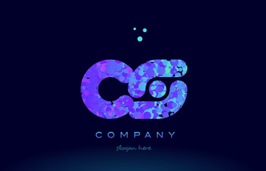 cs c s bubble circle dots pink blue alphabet letter logo icon vector