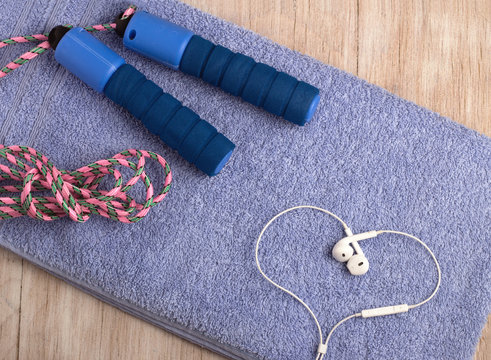 Skipping Rope And Heart On Towel