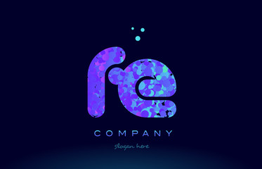 Fototapeta premium fe f e bubble circle dots pink blue alphabet letter logo icon vector
