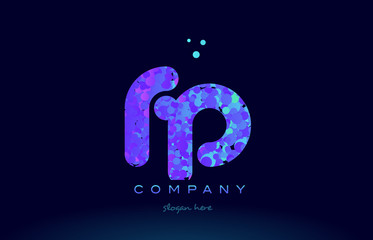 fp f p bubble circle dots pink blue alphabet letter logo icon vector