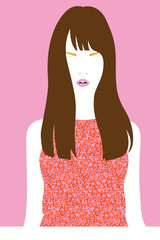 Beautiful fashion woman portrait. Vector illustration