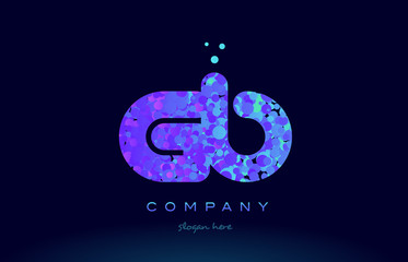gb g b bubble circle dots pink blue alphabet letter logo icon vector