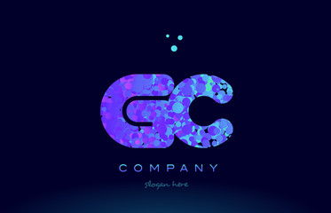 gc g c bubble circle dots pink blue alphabet letter logo icon vector