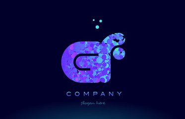 gf g f bubble circle dots pink blue alphabet letter logo icon vector