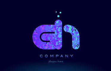 gh g h bubble circle dots pink blue alphabet letter logo icon vector