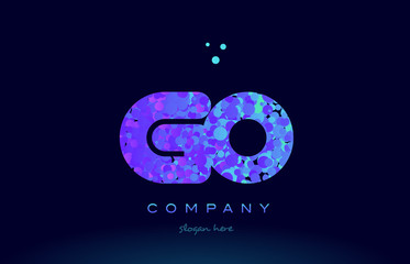 Obraz premium go g o bubble circle dots pink blue alphabet letter logo icon vector