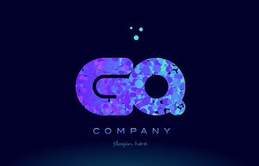 gq g q bubble circle dots pink blue alphabet letter logo icon vector