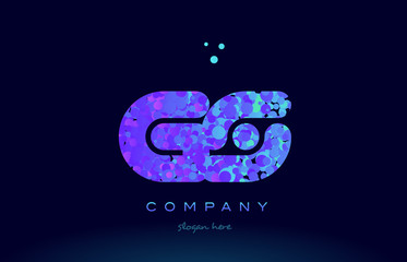 gs g s bubble circle dots pink blue alphabet letter logo icon vector