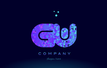 gw g w bubble circle dots pink blue alphabet letter logo icon vector