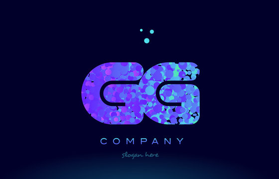 gg g g bubble circle dots pink blue alphabet letter logo icon vector