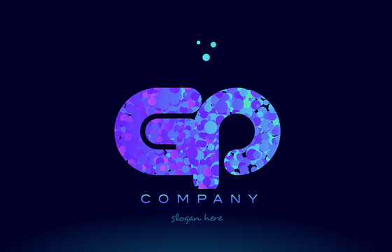 gp g p bubble circle dots pink blue alphabet letter logo icon vector
