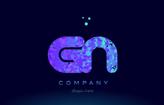 gn g n bubble circle dots pink blue alphabet letter logo icon vector