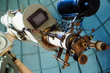 modern telescope in observatory