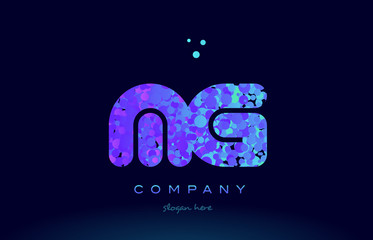 mg m g bubble circle dots pink blue alphabet letter logo icon vector
