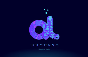 ql q l bubble circle dots pink blue alphabet letter logo icon vector