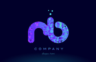 rb r b bubble circle dots pink blue alphabet letter logo icon vector
