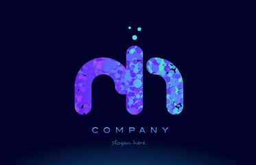 rh r h bubble circle dots pink blue alphabet letter logo icon vector