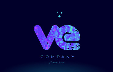Fototapeta premium ve v e bubble circle dots pink blue alphabet letter logo icon vector