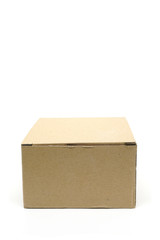 empty carton box for packing some item transport to customer on white background isolate