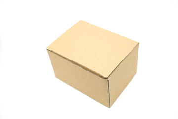 empty carton box for packing some item transport to customer on white background isolate