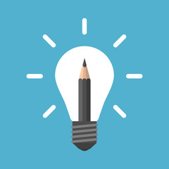 Pencil in light bulb