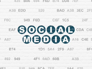 Social network concept: Social Media on wall background