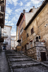 glimpse of Scanno historical downtown