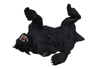 3D Rendering Gargoyle Hound on White