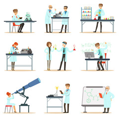 Scientists At Work In A Lab And An Office Set Of Smiling People Working In Academic Science Doing Scientific Research