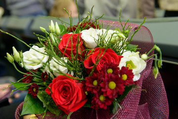 Mazzo di fiori di laurea, fiori, universitaria, festa, festeggiamento, ranuncoli, 