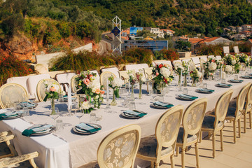Wedding table in the mountains. Wedding in Montenegro