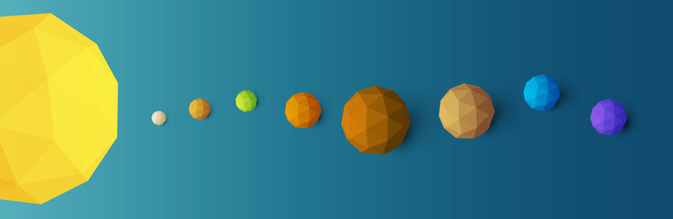 Cartoon planet in solar system. Science concept inspiration. Paper art cartoon realistic trendy craft style. Modern origami design template. Funny cute childrens vector illustration. © cgterminal