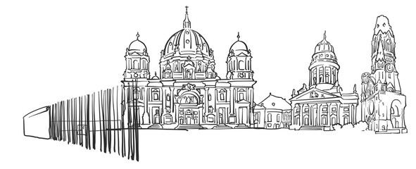 Berlin Germany Panorama Sketch