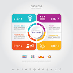 Business infographic Business success concept with graph. vector design. no7