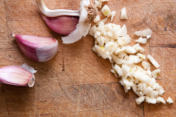 Fresh garlic food ingredient for a cookery background