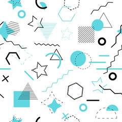 Memphis seamless pattern. with geometric shapes.