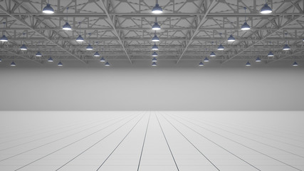 Empty exhibition centre. 3d render