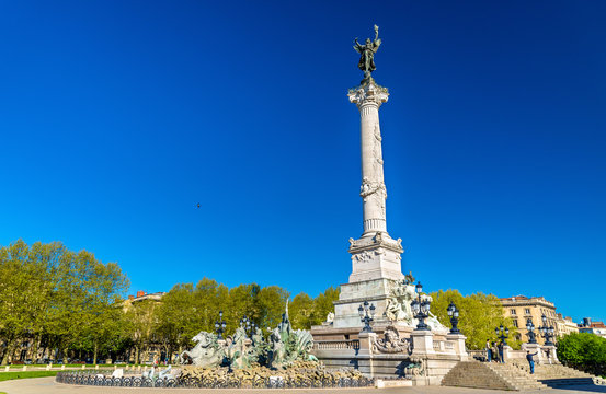 Monument aux Girondins on the Quinconces square in Bordeaux - France